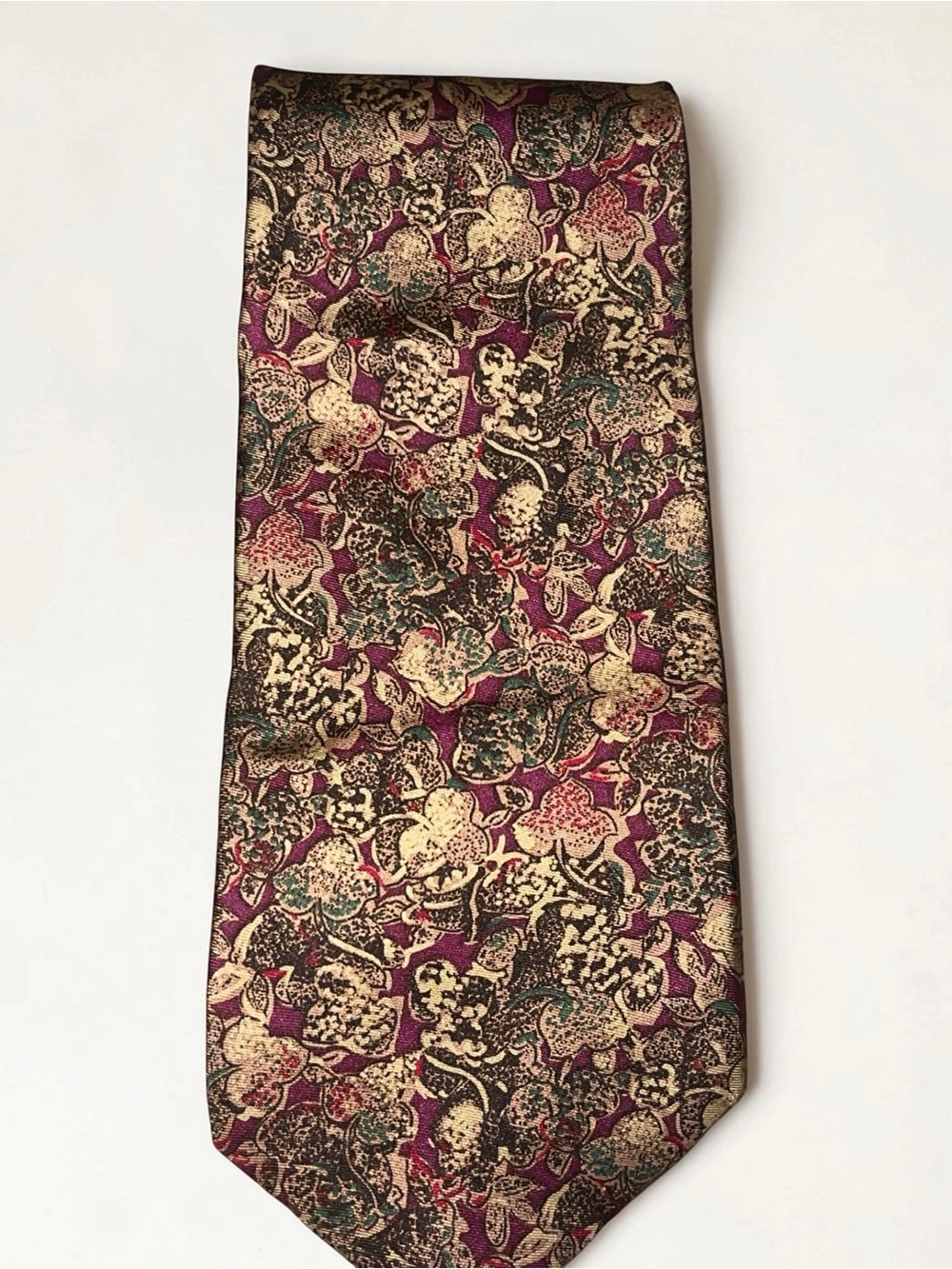 Vintage IMMAGINE UOMO 100% Silk Tie Abstract Floral